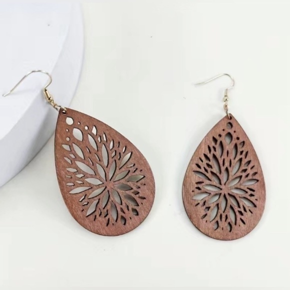 Wood Bohemian Earrings - Picture 3 of 3